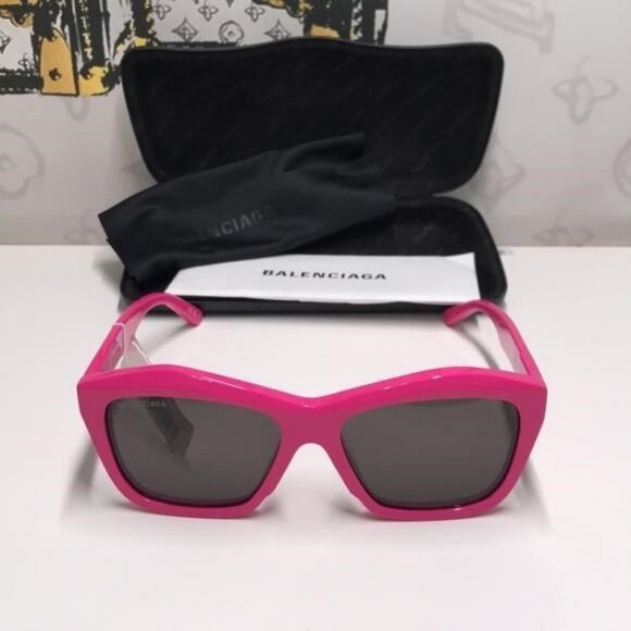 🕶️ New Authentic Balenciaga BB0216S 003 Fuchsia Sunglasses - Picture 5 of 11